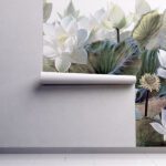 Fototapet-Mural-White-Lotus-Flowers