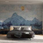Fototapet-Mural-Silhouettes-of-Mountains