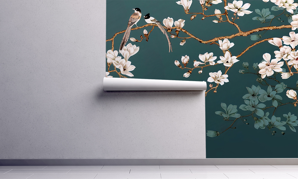 Fototapet-Cherry-Blossom-and-Birds