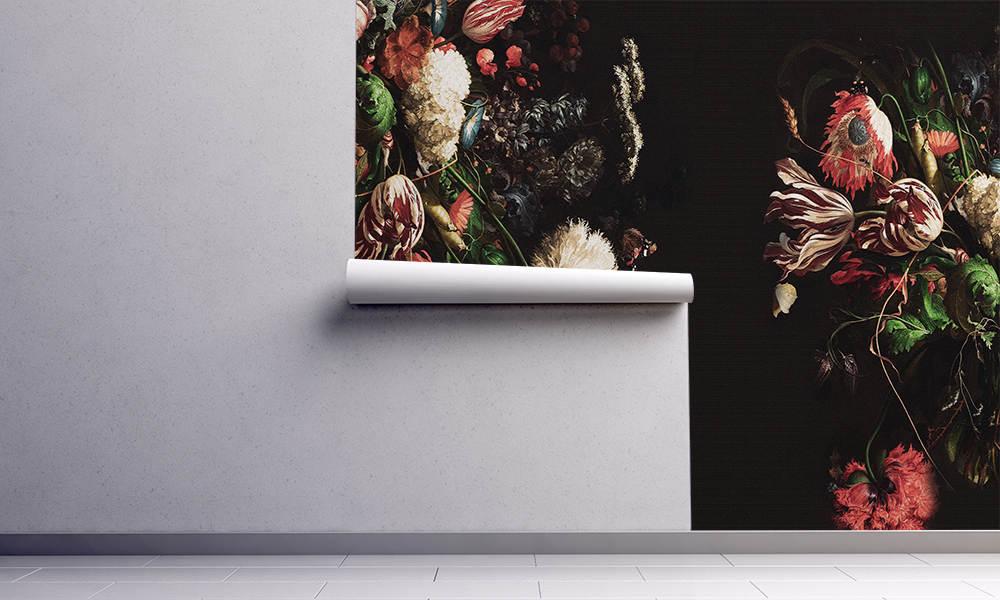 Fototapet-dark-floral-Tapet-Foto