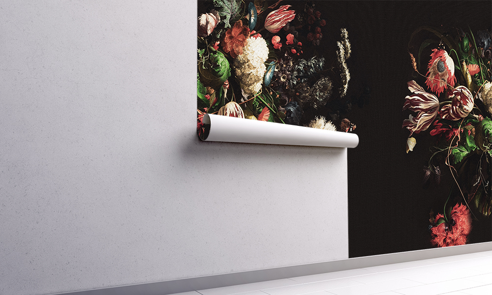 Fototapet-dark-floral-Tapet-Foto