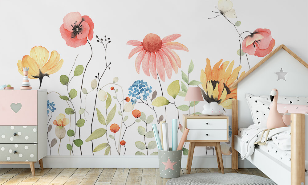 Tapet-Watercolor-Flowers