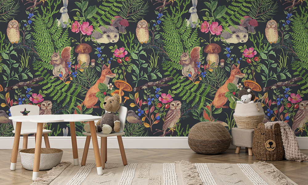 Tapet-Forest-Inhabitants-(Black)