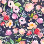 Tapet-Colorful-Flowers-in-Watercolor-(Dark)