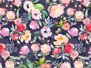 Tapet-Colorful-Flowers-in-Watercolor-(Dark)