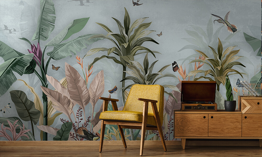 Tapet-Tropical-Forest-(Blue)