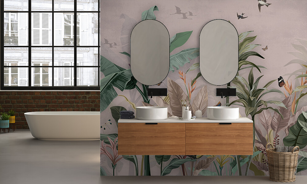 Tapet-Tropical-Forest-Dusty-Pink-tapet-tropical-tapet-baie-tapet-exotic-tapet-frunze-tapet-personalizat-tapet-living