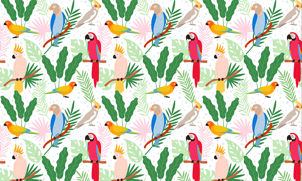 Tapet-Colorful-Parrots