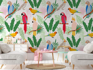 Tapet-Colorful-Parrots