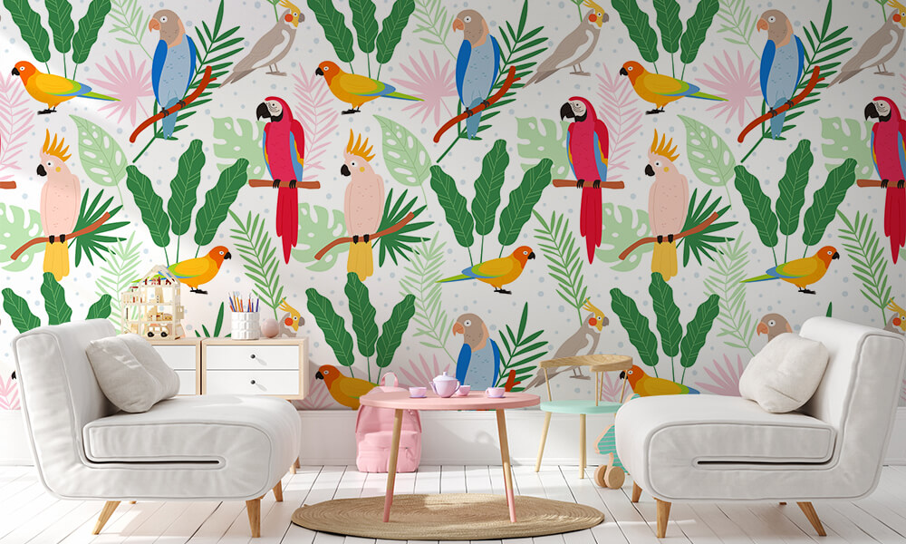 Tapet-Colorful-Parrots