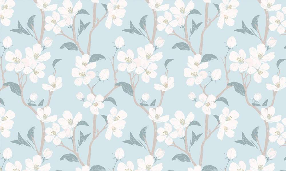 Tapet-White-Cherry-Blossom