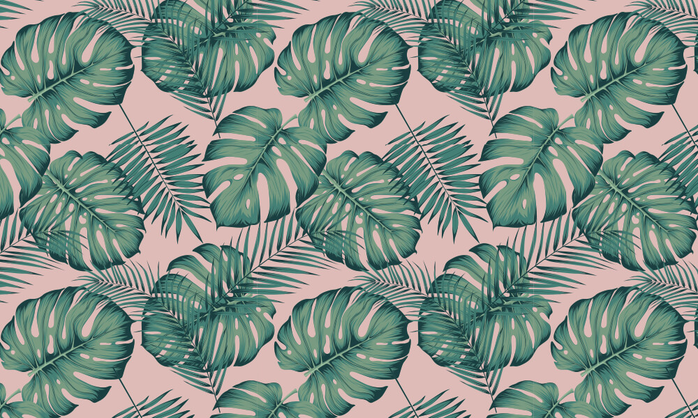 Tapet-Dusty-Pink-Monstera