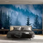 Tapet-Forest-in-Blue-tapet-padure-tapet-padure-brazi-fototapet-padure-tapet-cu-padure