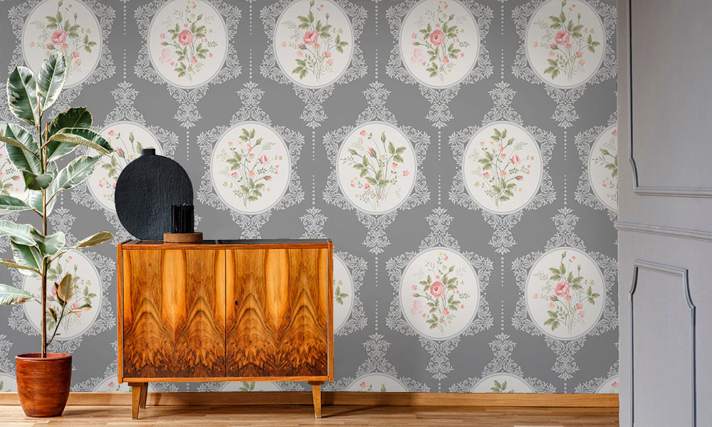 Tapet-Rose-Bouquet-Victorian-Pattern