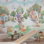 Tapet-pentru-copii-tapet-cartoon-village