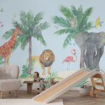 Tapet-Watercolor-Jungle-tapet-personalizat-pentru-copii-jungla