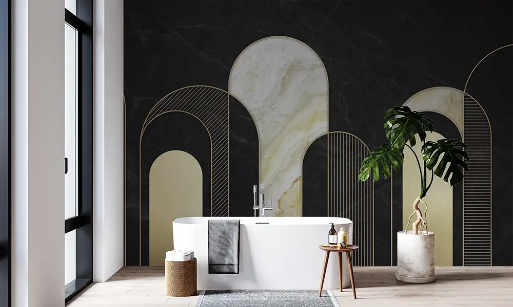 Tapet-Black-and-Gold-Arches-tapet-marmura-fototapet-marmura-tapet-imitatie-marmura-tapet-tip-marmura-tapet-marmura-negru-tapet-ecologic