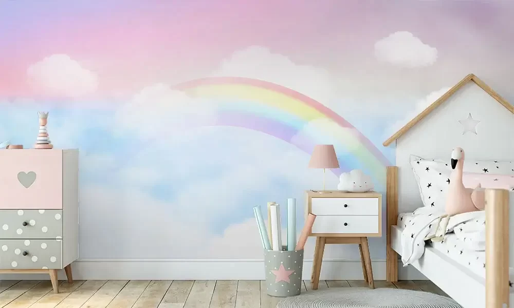 Tapet-Pastel-Rainbow-tapet-curcubeu-tapet-copii-tapet-camera-copii