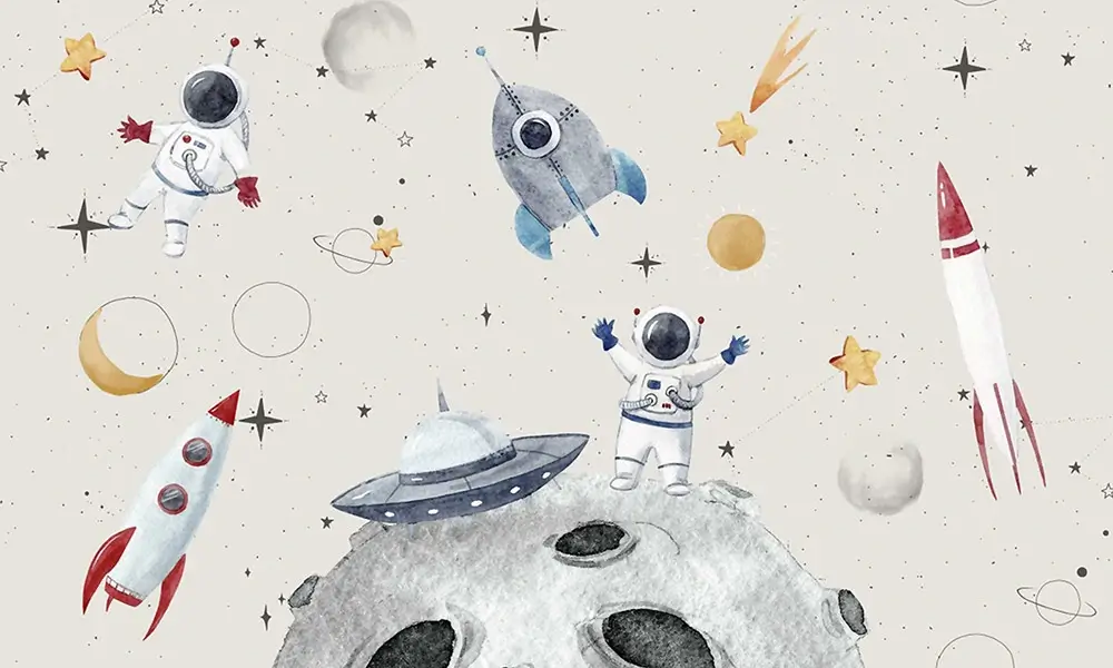 Tapet-Astronaut-in-Space-tapet-planete-copii-tapet-spatiu-cosmic-tapet-spatiu-fototapet-spatiu-tapet-copii-tapet-personalizat-tapet-ecologic