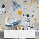 Tapet-Astronaut-in-Space-tapet-planete-copii-tapet-spatiu-cosmic-tapet-spatiu-fototapet-spatiu-tapet-copii-tapet-personalizat-tapet-ecologic