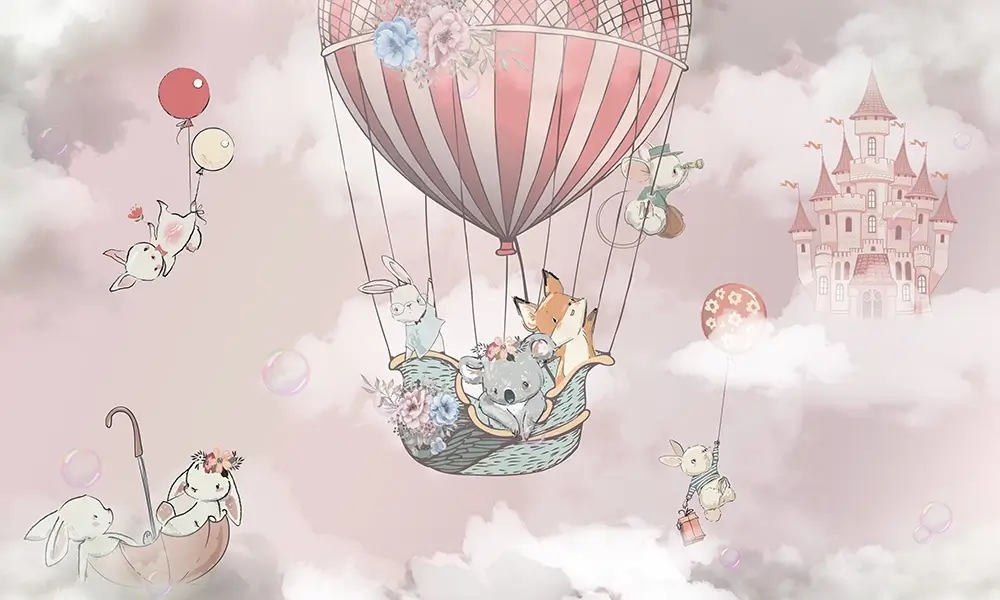 Tapet-Balloon-Ride-tapet-copii-tapet-animale-copii-tapet-copii-animale-tapet-camera-copii-tapet-cresa-tapet-gradinita-tapet-camera-fete-tapet-nori-roz-copii (2)