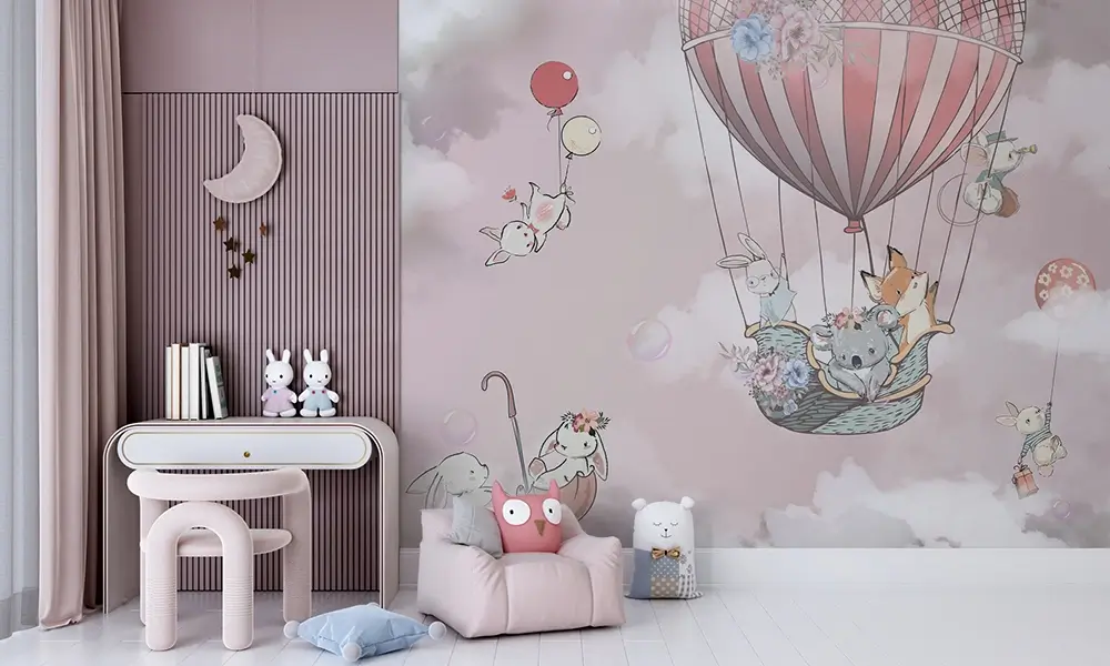 Tapet-Balloon-Ride-tapet-copii-tapet-animale-copii-tapet-copii-animale-tapet-camera-copii-tapet-cresa-tapet-gradinita-tapet-camera-fete-tapet-nori-roz-copii (4)