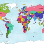 Tapet-World-Map-in-Colours-tapet-harta-lumii-copii-fototapet-harta-lumii-copii-tapet-copii-harta-lumii-tapet-personalizat-tapet-ecologic