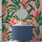 Tapet-Bird-of-Paradise-tapet-tropical-tapet-exotic-tapet-frunze-tropicale-tapet-floral-fototapet-tropical-tapet-la-comanda-tapet-personalizat