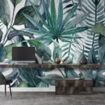 Tapet-Giant-Leaves-Watercolor-tapet-frunze-tropicale-tapet-frunze-tapet-tropical-tapet-frunze-verzi-fototapet-frunze-tropicale-tapet-personalizat-tapet-ecologic