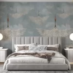 Tapet-Flying-Cranes-Blue-tapet-pasari-tapet-cu-pasari-tapet-dormitor-tapet-personalizat