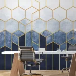 Tapet-Geometric-Blue-Hexagon-tapet-geometric-tapet-forme-geometrice-tapet-figuri-geometrice-tapet-birou-tapet-personalizat-tapet-ecologic