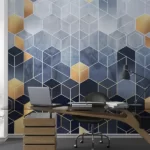Tapet-Geometric-Hexagons-tapet-geometric-tapet-forme-geometrice-tapet-figuri-geometrice-tapet-birou-fototapet-birou-tapet-personalizat