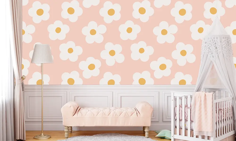 Tapet-Daisy-Flowers-tapet-copii-tapet-camera-copii-tapet-bebelusi-tapet-camera-fete-tapet-ecologic-tapet-personalizat