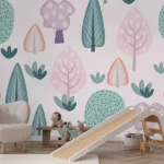 Tapet-Scandinavian-Forest-Pastel-tapet-copii-tapet-camera-copii-tapet-dormitor-copii-tapet-ecologic-tapet-personalizat