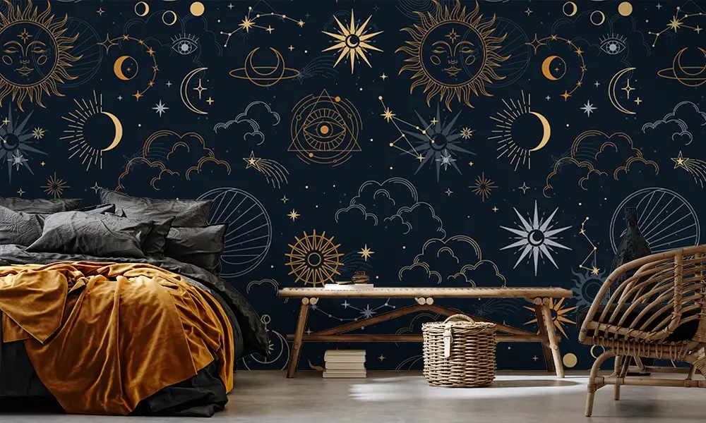 Tapet-Midnight-Constellation-tapet-personalizat-tapet-dormitor-tapet-stele-tapet-cu-stele-tapet-cu-luna-si-stele