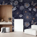 Tapet-Dark-Blue-Floral-Garden-tapet-floral-tapet-flori-tapet-cu-flori-tapet-living-cu-flori-fototapet-floral-tapete-florale-tapet-personalizat