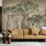 Tapet-Wild-Oasis-tapet-copaci-fototapet-copaci-tapet-living-tapet-vintage-tapet-birou-tapet-personalizat