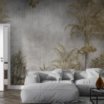 Tapet-Gray-Tropical-Oasis-tapet gri-tapet-tropical-tapet-palmieri-tapet living-tapet personalizat
