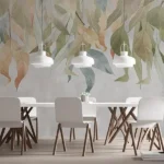 Tapet-Urban-Leaf-Wall-tapet-ciment-tapet-gri-tapet-frunze-tapet-living-tapet-birou-tapet-personalizat
