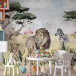 Tapet-Animal-Kingdom-tapet-jungla-copii-tapet-copii-tapet-animale-copii-tapet-camera-copii-tapet-gradinita-tapet-cresa