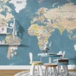Tapet-World-Explorer-Map-tapet-harta-lumii-copii-tapet-copii-tapet-camera-copii