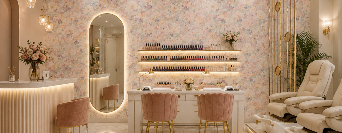 Tapet-Pastel-Flowers-in watercolor-tapet-floral-tapet-pentru-salon-de-infrumusetare